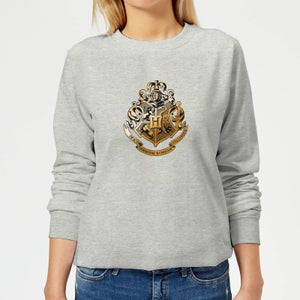 Harry Potter Star Hogwarts Gold Crest Women's Sweatshirt - Grey