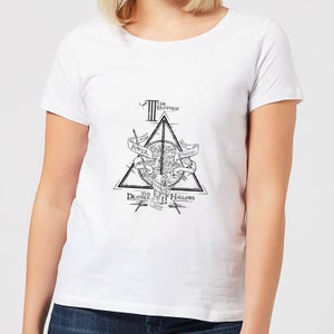 Harry Potter Three Dragons White Women's T-Shirt - White