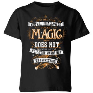 Harry Potter Whip Your Wands Out kinder t-shirt - Zwart