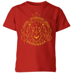 Harry Potter Gryffindor Lion Badge kinder t-shirt - Rood