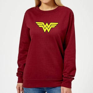 Sudadera para mujer con logotipo de Wonder Woman de Justice League - Burdeos