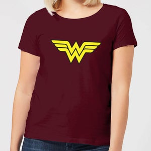 Camiseta Wonder Woman Logo de Justice League para mujer - Burdeos