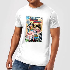 Camiseta Wonder Woman Cover de Justice League para hombre - Blanco