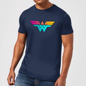 Justice League Neon Wonder Woman Men's T-Shirt - Navy