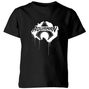 Justice League Graffiti Aquaman Kids' T-Shirt - Black