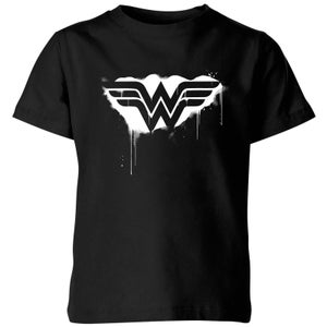 Justice League Graffiti Wonder Woman Kids' T-Shirt - Black