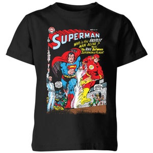 Justice League Who Is The Fastest Man Alive Cover Kids' T-Shirt - Black