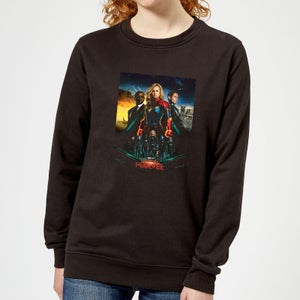 Captain Marvel Movie Starforce Poster Women's Sweatshirt - Black