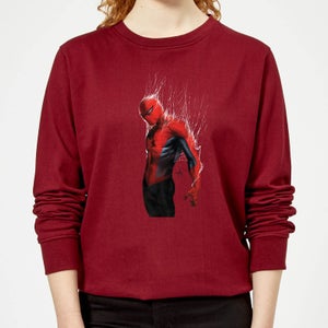 Marvel Spider-man Web Wrap Women's Sweatshirt - Burgundy