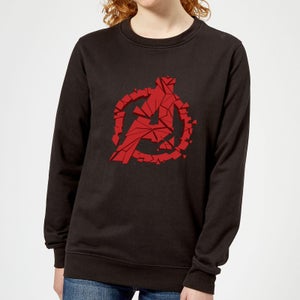 Avengers Endgame Shattered Logo Women's Sweatshirt - Black