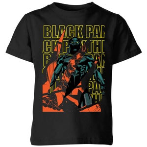 Marvel Avengers Black Panther Collage kinder t-shirt - Zwart