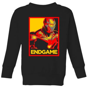 Avengers Endgame Iron Man Poster Kids' Sweatshirt - Black