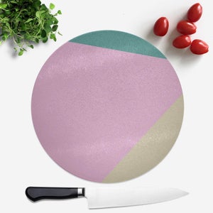 Pink And Green Pattern Round Chopping Board