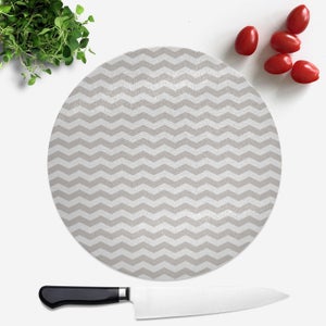 Grey Zig Zag Pattern Round Chopping Board