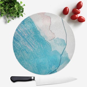 Wish Wash With Blue Line Round Chopping Board