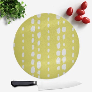 Lime Green Dot Lines Round Chopping Board