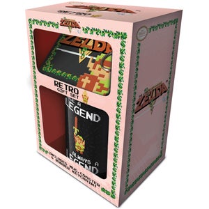 The Legend Of Zelda (Retro) Mug, Coaster and Keychain Set