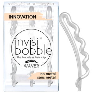 invisibobble Waver Slide-Lock Hair Clip - Crystal Clear (Pack of 3)