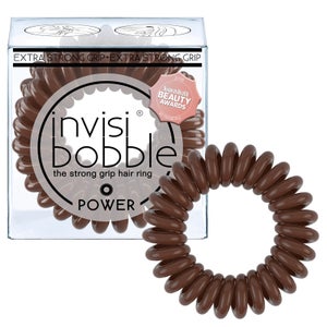 invisibobble Power Strong Hold Hair Ties - Pretzel Brown (Pack of 3)