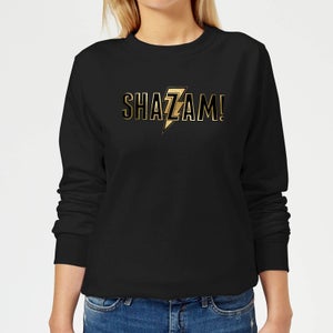 Sudadera para mujer Shazam Gold Logo - Negro