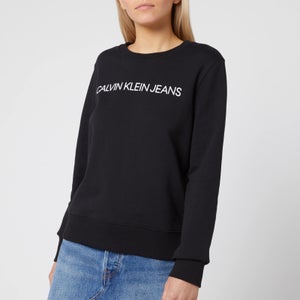 Calvin Klein Jeans Women's Institutional Core Logo Crew Neck Sweatshirt - CK Black