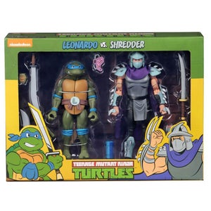 NECA Teenage Mutant Ninja Turtles 7" Scale Action Figure Target Exclusive Leonardo Vs Shredder 2 Pack