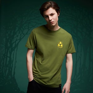 Legend Of Zelda Embroidered Triforce T-Shirt - Forest Green