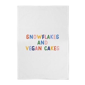 Snowflakes And Vegan Cakes Cotton Tea Towel