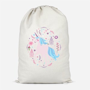 Pink Unicorn Cotton Storage Bag