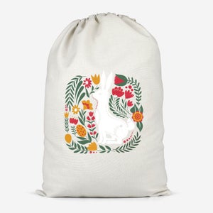 Scandi Rabbit Pattern Cotton Storage Bag