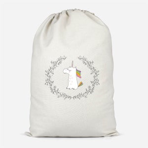 Unicorn Crest Cotton Storage Bag