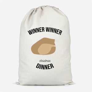 Winner Winner Christmas Dinner Cotton Storage Bag