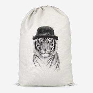 Tiger In A Hat Cotton Storage Bag