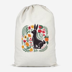 Scandi Rabbit Pattern Cotton Storage Bag