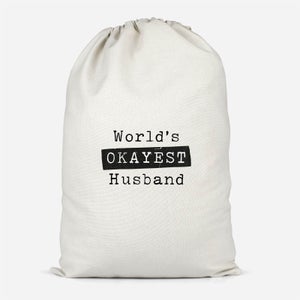 World's Okayest Husband Cotton Storage Bag