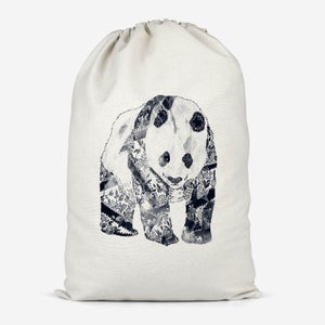 Tattooed Panda Cotton Storage Bag