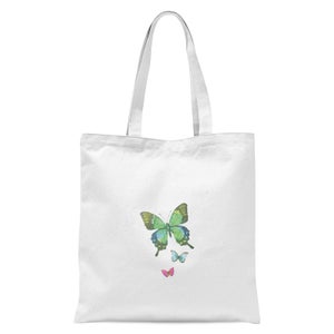 Pocket Butterflies Tote Bag - White