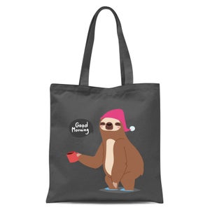 Sloth Good Morning Tote Bag - Grey