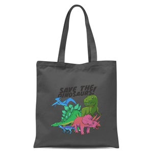 Save The Dinosaurs Tote Bag - Grey