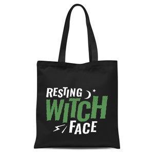 Resting Witch Face Tote Bag - Black