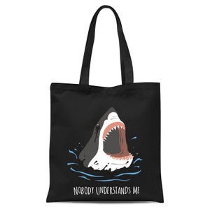Sharks Nobody Understands Me Tote Bag - Black