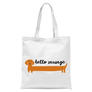 Hello Sausage Tote Bag - White