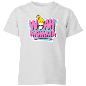 Cartoon Network Spin-Off Johnny Bravo Woah Momma 90's Kinder T-Shirt - Grau
