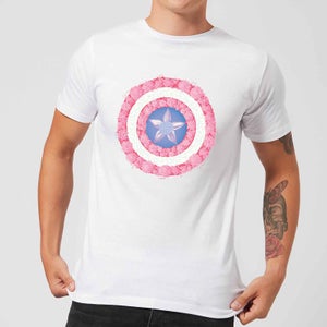 Marvel Captain America Flower Shield Men's T-Shirt - White