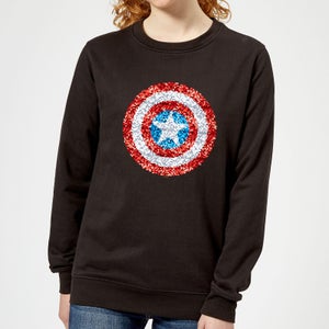 Marvel Captain America Pixelated Shield Women's Sweatshirt - Black