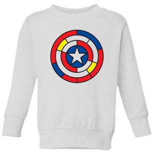 Marvel Captain America Stained Glass Shield Kids' Sweatshirt - White