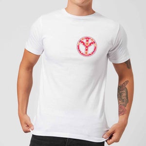 Floral Pattern Peace Symbol Men's T-Shirt - White
