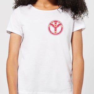 Floral Pattern Peace Symbol Women's T-Shirt - White