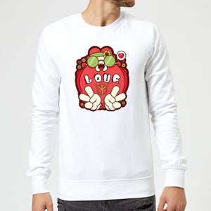 Hippie Love Cartoon Sweatshirt - White