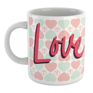 Love + Peace Patterned Background Mug